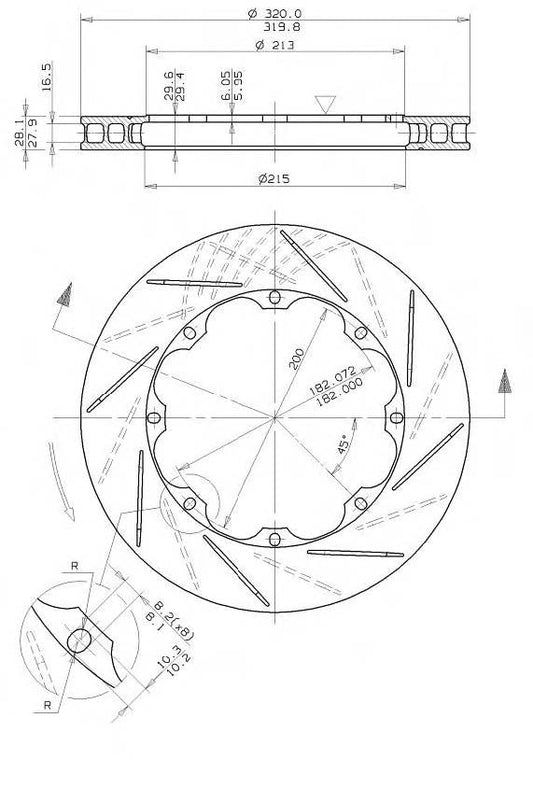 RH 328x35mm Slotted Type 5 Racing Rotor Ring (Copy)
